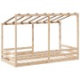 Cama infantil con techo madera maciza pino 90x200 cm de , Camas y somieres - Ref: Foro24-847000, Precio: 150,31 €, Descuento: %