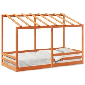 Kinderbett mit massivem Kieferndach in Braun 90x200 cm. von , Betten und Lattenroste - Ref: Foro24-847002, Preis: 128,88 €, R...