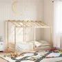 Children's bed with solid pine wood roof 75x190 cm by , Beds and slatted bases - Ref: Foro24-847009, Price: 104,21 €, Discoun...