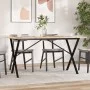Mesa de comedor marco X madera maciza pino y hierro 160x80x75cm de , Mesas de cocina y de comedor - Ref: Foro24-3282699, Prec...