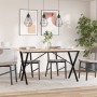 Mesa de comedor marco X madera maciza pino y hierro 160x80x75cm de , Mesas de cocina y de comedor - Ref: Foro24-3282699, Prec...