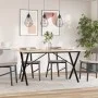 Mesa de comedor marco X madera maciza pino y hierro 160x80x75cm de , Mesas de cocina y de comedor - Ref: Foro24-3282699, Prec...