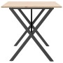 Mesa de comedor marco X madera maciza pino y hierro 160x80x75cm de , Mesas de cocina y de comedor - Ref: Foro24-3282699, Prec...