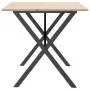 Mesa de comedor marco X madera maciza pino y hierro 160x80x75cm de , Mesas de cocina y de comedor - Ref: Foro24-3282699, Prec...