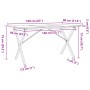 Mesa de comedor marco X madera maciza pino y hierro 160x80x75cm de , Mesas de cocina y de comedor - Ref: Foro24-3282699, Prec...