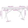 Mesa de comedor marco X madera maciza pino y hierro 160x80x75cm de , Mesas de cocina y de comedor - Ref: Foro24-3282699, Prec...