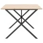 Mesa comedor marco X madera maciza pino y hierro 200x100x75 cm de , Mesas de cocina y de comedor - Ref: Foro24-3282701, Preci...