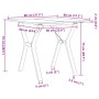 Mesa de comedor marco Y madera maciza pino y hierro 80x80x75 cm de , Mesas de cocina y de comedor - Ref: Foro24-3282717, Prec...