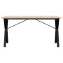 Mesa de comedor marco Y madera maciza pino y hierro 140x80x75cm de , Mesas de cocina y de comedor - Ref: Foro24-3282720, Prec...