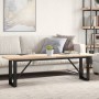 Mesa centro marco O madera maciza pino y hierro 160x40x45,5 cm de , Mesas de centro - Ref: Foro24-3282734, Precio: 105,51 €, ...