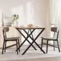 Mesa comedor marco X madera maciza pino y hierro 90x90x75,5 cm de , Mesas de cocina y de comedor - Ref: Foro24-3282762, Preci...