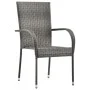 Sillas de jardín apilables 4 unidades ratán sintético gris de vidaXL, Sillas de jardín - Ref: Foro24-310085, Precio: 194,97 €...