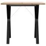 Mesa comedor marco Y madera maciza pino y hierro 80x80x75,5 cm de , Mesas de cocina y de comedor - Ref: Foro24-3282783, Preci...