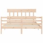 Estructura de cama de matrimonio con cabecero madera maciza de vidaXL, Camas y somieres - Ref: Foro24-3195161, Precio: 135,37...