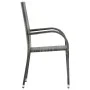 Sillas de jardín apilables 4 unidades ratán sintético gris de vidaXL, Sillas de jardín - Ref: Foro24-310085, Precio: 194,97 €...
