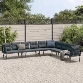 Bancos de jardín cojines 4 pzas acero recubrimiento polvo negro de , Bancos de jardín - Ref: Foro24-3283713, Precio: 474,86 €...