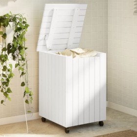 Cesta ropa sucia con ruedas RANA madera pino blanca 45x45x64 cm de , Cestas para ropa - Ref: Foro24-4002334, Precio: 82,52 €,...