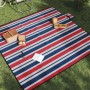 Manta de picnic plegable terciopelo rayas rojo azul 200x200 cm de , Camping y senderismo - Ref: Foro24-4004212, Precio: 30,52...