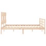 Estructura de cama de matrimonio con cabecero madera maciza de vidaXL, Camas y somieres - Ref: Foro24-3195161, Precio: 135,37...