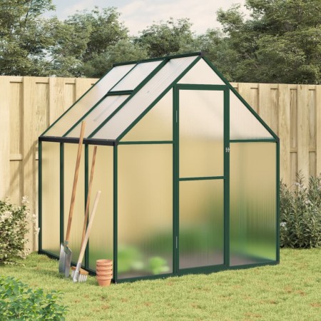 Invernadero con marco base aluminio verde 169x169x195 cm de , Invernaderos - Ref: Foro24-4005829, Precio: 382,35 €, Descuento: %