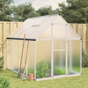 Invernadero con marco base aluminio plateado 224x169x195 cm de , Invernaderos - Ref: Foro24-4005834, Precio: 414,74 €, Descue...