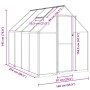 Invernadero con marco base aluminio plateado 224x169x195 cm de , Invernaderos - Ref: Foro24-4005834, Precio: 414,74 €, Descue...