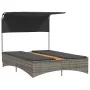 Double sun lounger with canopy and gray synthetic rattan cushions by , Loungers - Ref: Foro24-365622, Price: 305,00 €, Discou...