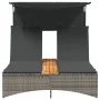 Double sun lounger with canopy and gray synthetic rattan cushions by , Loungers - Ref: Foro24-365622, Price: 305,00 €, Discou...