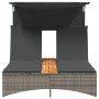 Tumbona doble con capota y cojines ratán sintético gris de , Tumbonas - Ref: Foro24-365622, Precio: 281,60 €, Descuento: %