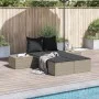 Double sun lounger with light gray synthetic rattan cushions by , Loungers - Ref: Foro24-368394, Price: 309,75 €, Discount: %
