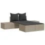Double sun lounger with light gray synthetic rattan cushions by , Loungers - Ref: Foro24-368394, Price: 309,75 €, Discount: %