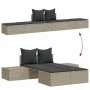 Double sun lounger with light gray synthetic rattan cushions by , Loungers - Ref: Foro24-368394, Price: 309,75 €, Discount: %