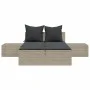 Double sun lounger with light gray synthetic rattan cushions by , Loungers - Ref: Foro24-368394, Price: 309,75 €, Discount: %