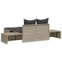 Double sun lounger with light gray synthetic rattan cushions by , Loungers - Ref: Foro24-368394, Price: 309,75 €, Discount: %