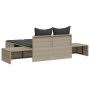 Tumbona doble con cojines ratán sintético gris claro de , Tumbonas - Ref: Foro24-368394, Precio: 297,16 €, Descuento: %