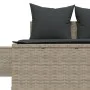 Double sun lounger with light gray synthetic rattan cushions by , Loungers - Ref: Foro24-368394, Price: 309,75 €, Discount: %