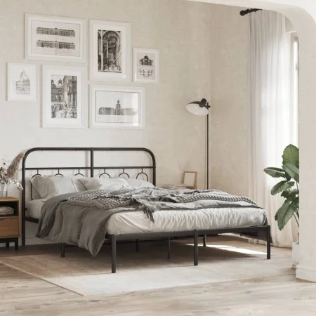 Black metal headboard 137 cm by , Headboards and footboards - Ref: Foro24-377149, Price: 45,88 €, Discount: %