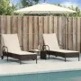Liegestühle mit Kissen, 2 Stück, aus braunem synthetischem Rattan. von , Liegen - Ref: Foro24-3261435, Preis: 333,37 €, Rabat...
