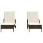 Liegestühle mit Kissen, 2 Stück, aus braunem synthetischem Rattan. von , Liegen - Ref: Foro24-3261435, Preis: 333,37 €, Rabat...