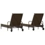 Liegestühle mit Kissen, 2 Stück, aus braunem synthetischem Rattan. von , Liegen - Ref: Foro24-3261435, Preis: 333,37 €, Rabat...