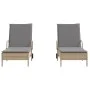 Sun loungers with cushions 2 units synthetic rattan beige by , Loungers - Ref: Foro24-3261437, Price: 333,37 €, Discount: %