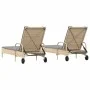 Sun loungers with cushions 2 units synthetic rattan beige by , Loungers - Ref: Foro24-3261437, Price: 333,37 €, Discount: %