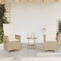 Sillas y mesita de jardín 3 piezas ratán sintético cojín beige de , Conjuntos de jardín - Ref: Foro24-365655, Precio: 222,14 ...