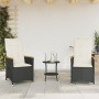 Mesita y sillas con cojines 3 piezas ratán sintético negro de , Conjuntos de jardín - Ref: Foro24-365657, Precio: 217,39 €, D...