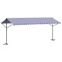 Toldo de pie tela y acero azul y blanco 600x300 cm de , Sombrillas - Ref: Foro24-368934, Precio: 304,92 €, Descuento: %