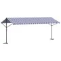 Toldo de pie tela y acero azul y blanco 600x300 cm de , Sombrillas - Ref: Foro24-368934, Precio: 335,86 €, Descuento: %