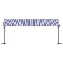 Toldo de pie tela y acero azul y blanco 600x300 cm de , Sombrillas - Ref: Foro24-368934, Precio: 304,92 €, Descuento: %