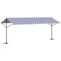 Toldo de pie tela y acero azul y blanco 600x300 cm de , Sombrillas - Ref: Foro24-368934, Precio: 335,86 €, Descuento: %