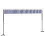 Toldo de pie tela y acero azul y blanco 600x300 cm de , Sombrillas - Ref: Foro24-368934, Precio: 304,92 €, Descuento: %