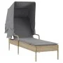 Tumbonas con capota y mesa 2 uds ratán sintético beige de , Tumbonas - Ref: Foro24-3261572, Precio: 400,66 €, Descuento: %